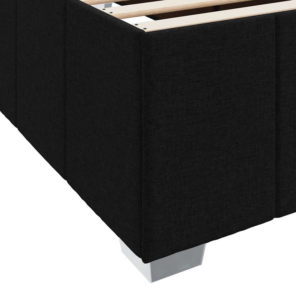 Bettgestell mit Matratze Schwarz 140 x 200 cm Stoff