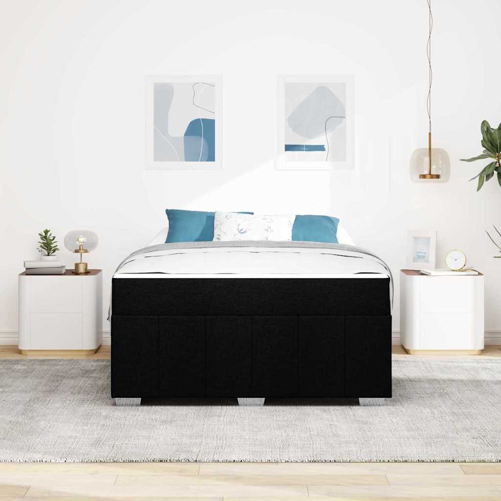 Bettgestell mit Matratze Schwarz 140 x 200 cm Stoff