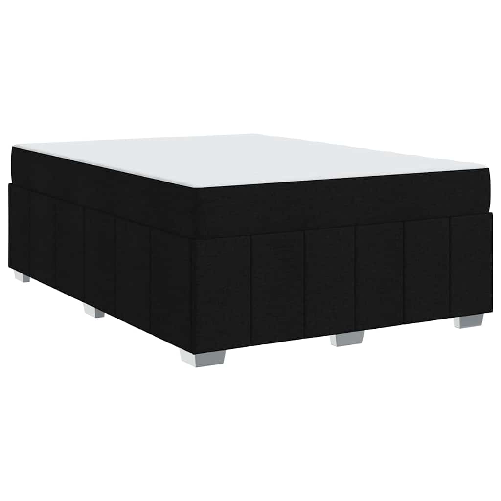 Bettgestell mit Matratze Schwarz 140 x 200 cm Stoff