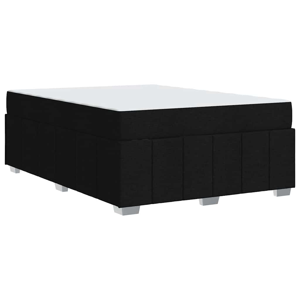 Bettgestell mit Matratze Schwarz 140 x 200 cm Stoff