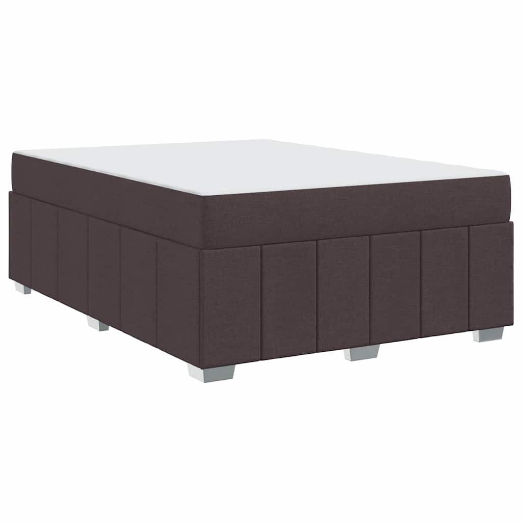Bettgestell mit Matratze Dunkelbraun 140 x 200 cm Stoff