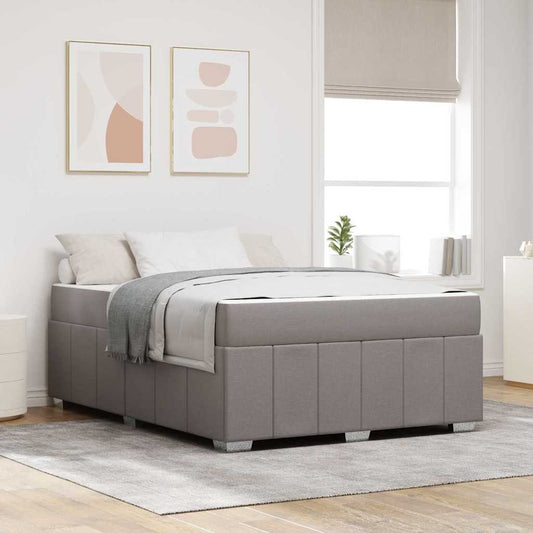 Bettgestell mit Matratze Taupe 140 x 200 cm Stoff