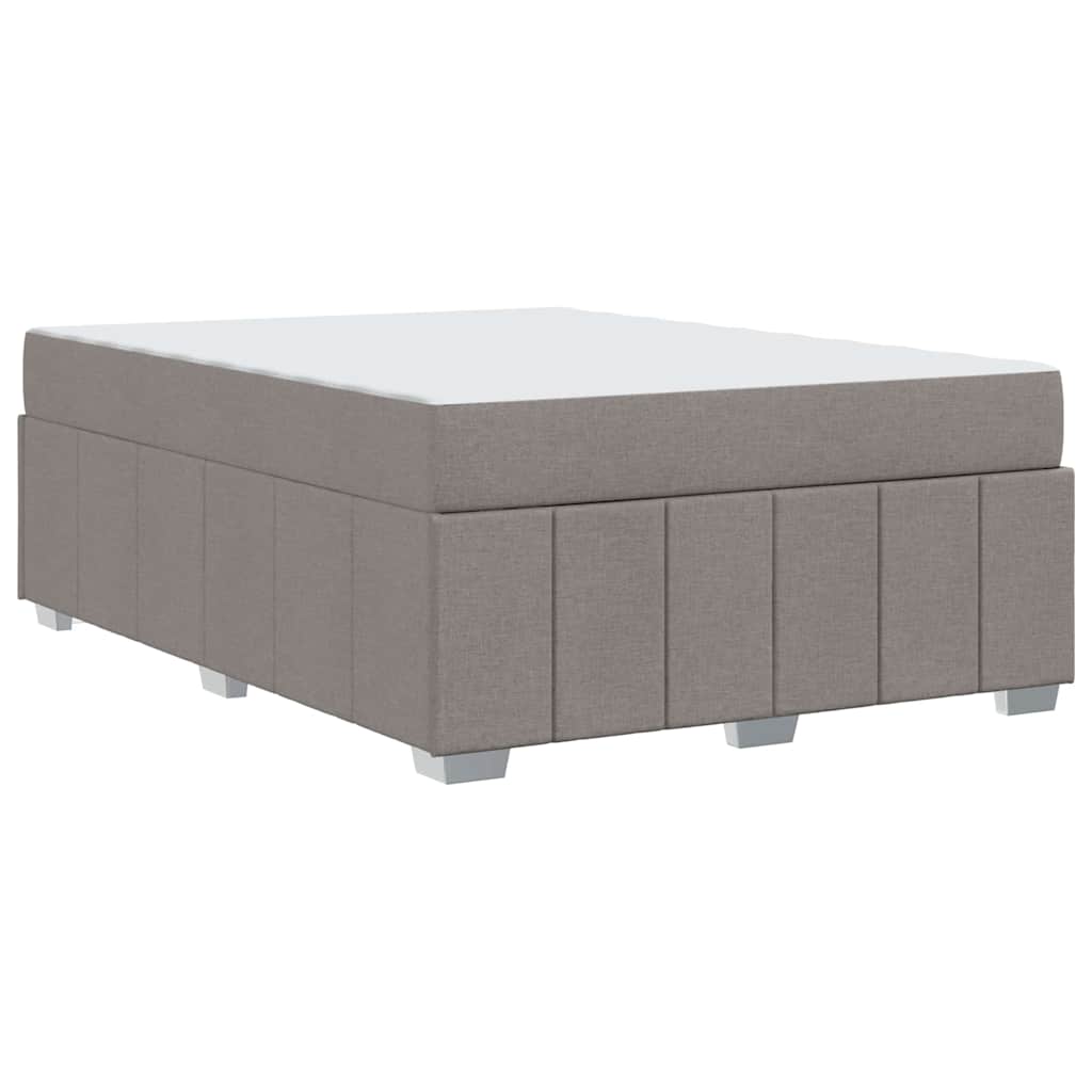 Bettgestell mit Matratze Taupe 140 x 200 cm Stoff