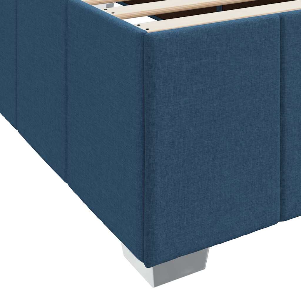 Bettgestell mit Matratze Blau 140 x 200 cm Stoff