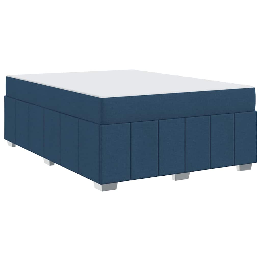 Bettgestell mit Matratze Blau 140 x 200 cm Stoff