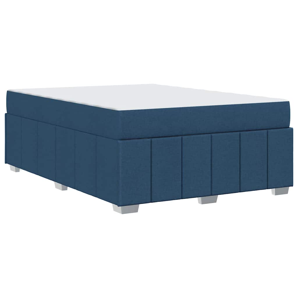 Bettgestell mit Matratze Blau 140 x 200 cm Stoff