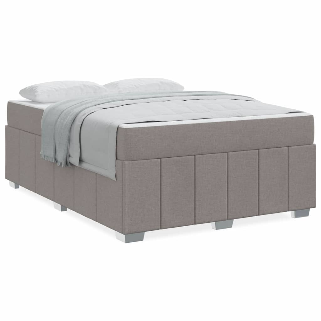 Bettgestell mit Matratze Taupe 160 x 200 cm Stoff