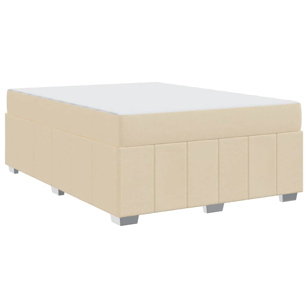 Bettgestell mit Matratze Creme 160 x 200 cm Stoff