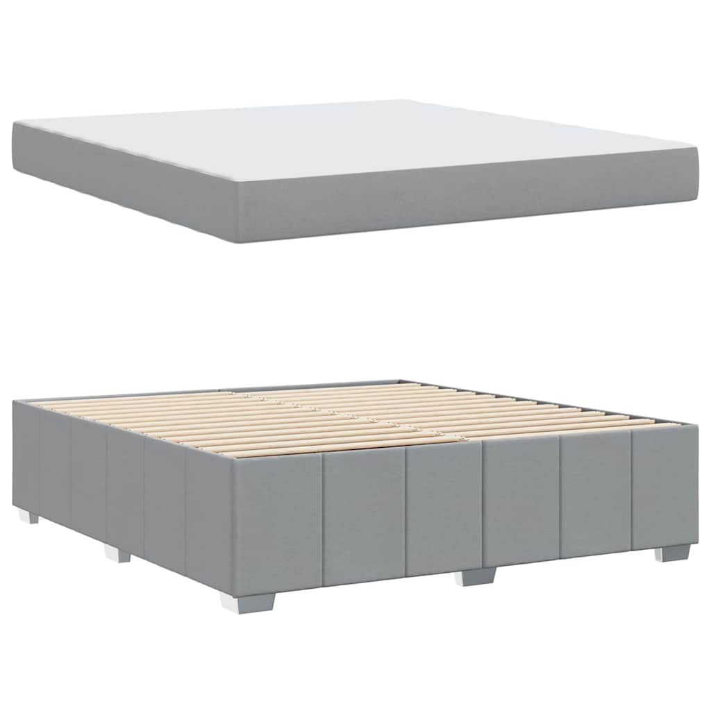 Bettgestell mit Matratze Hellgrau 180 x 200 cm Stoff