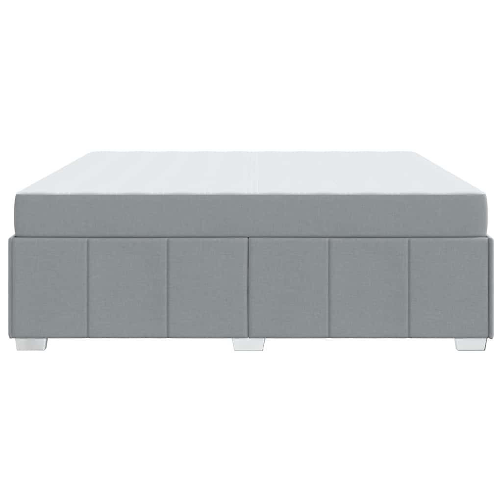 Bettgestell mit Matratze Hellgrau 180 x 200 cm Stoff