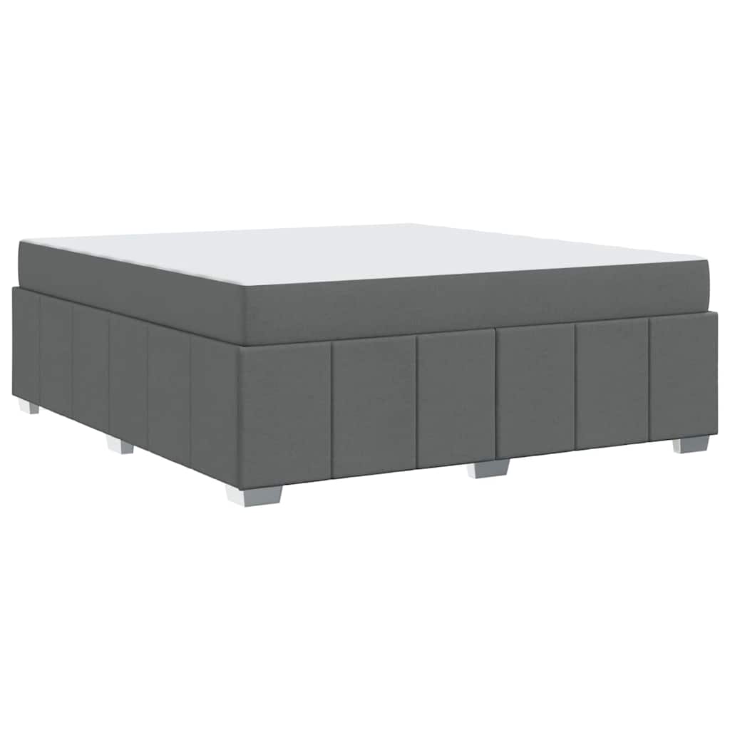 Bettgestell mit Matratze Dunkelgrau 180 x 200 cm Stoff