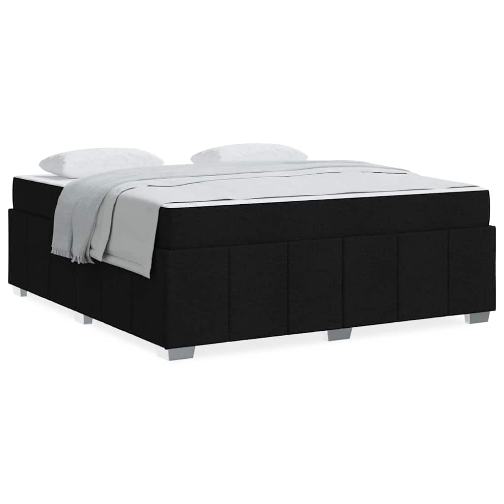 Bettgestell mit Matratze Schwarz 180 x 200 cm Stoff