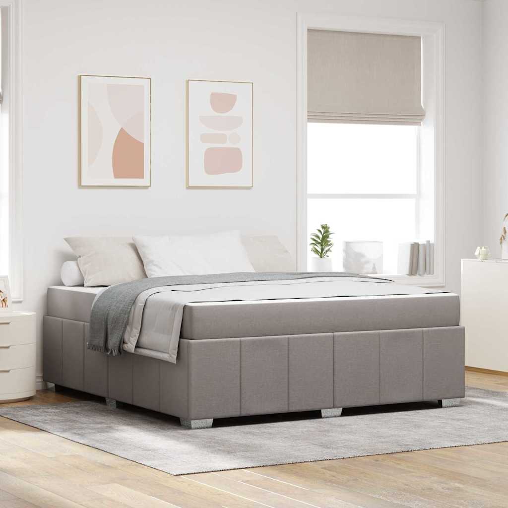 Bettgestell mit Matratze Taupe 180 x 200 cm Stoff
