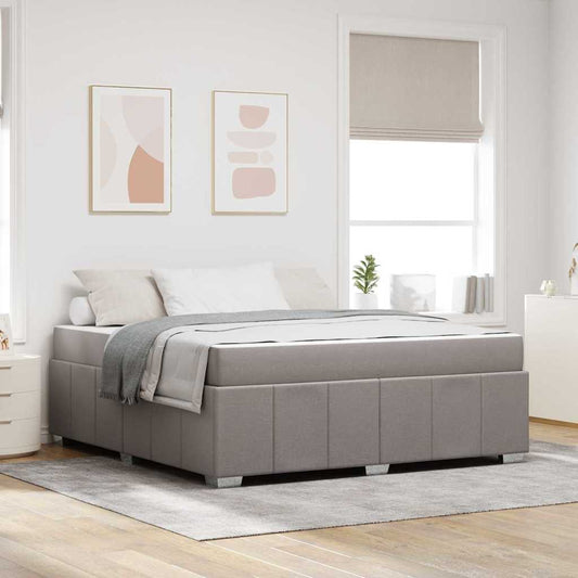 Bettgestell mit Matratze Taupe 180 x 200 cm Stoff