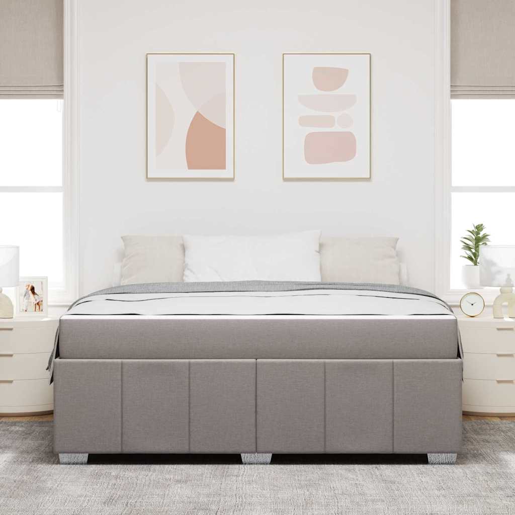 Bettgestell mit Matratze Taupe 180 x 200 cm Stoff