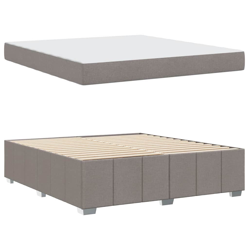 Bettgestell mit Matratze Taupe 180 x 200 cm Stoff