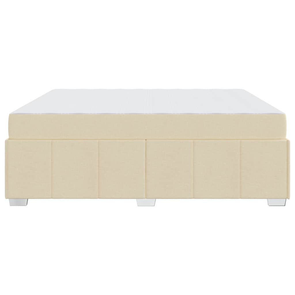 Bettgestell mit Matratze Creme 180 x 200 cm Stoff