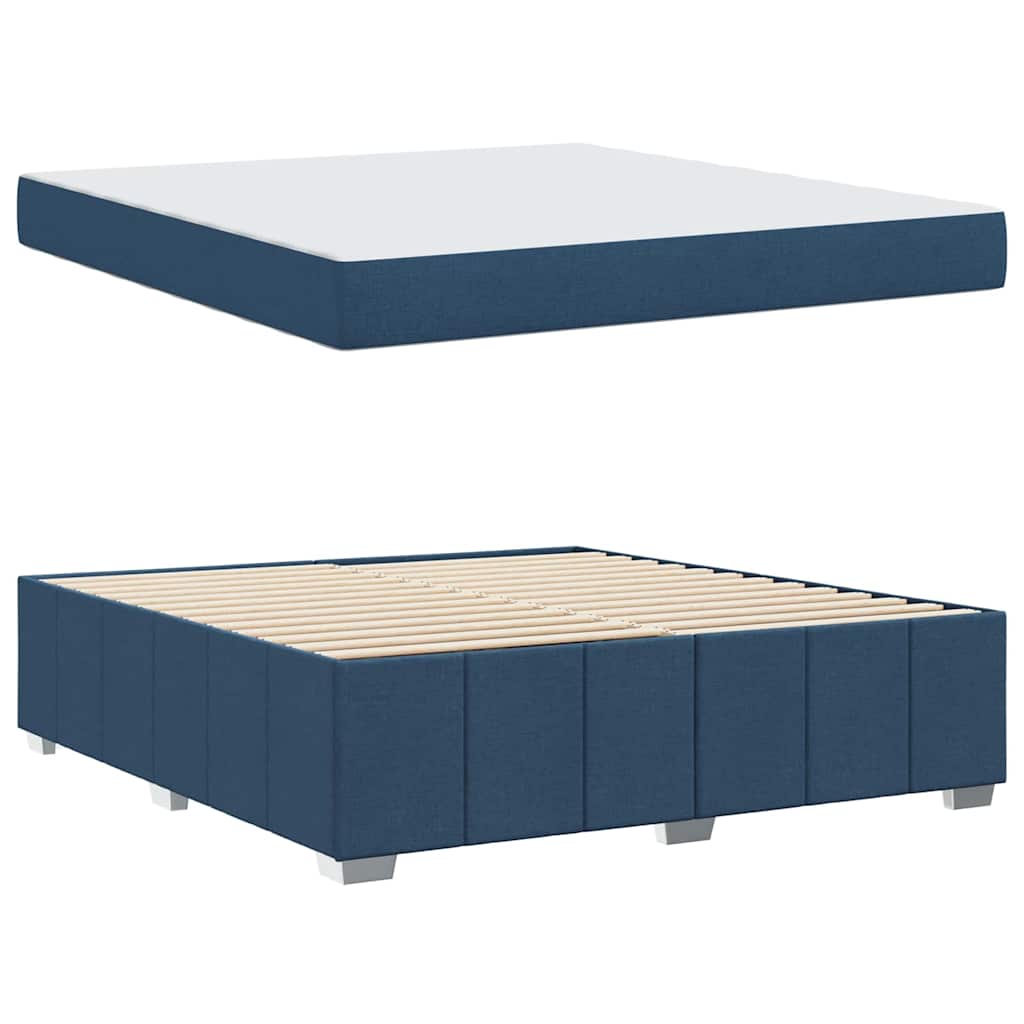 Bettgestell mit Matratze Blau 180 x 200 cm Stoff
