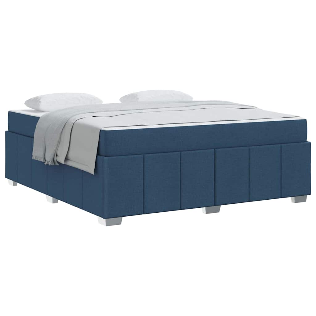 Bettgestell mit Matratze Blau 180 x 200 cm Stoff