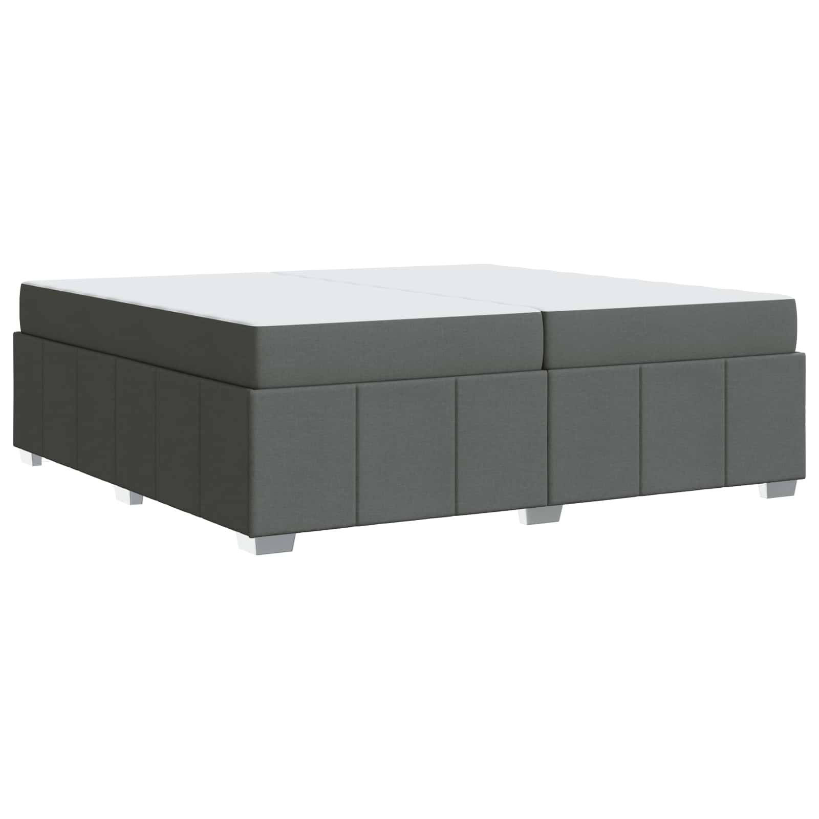 Bettrahmen mit Matratze Dunkelgrau 200 x 200 cm Stoff