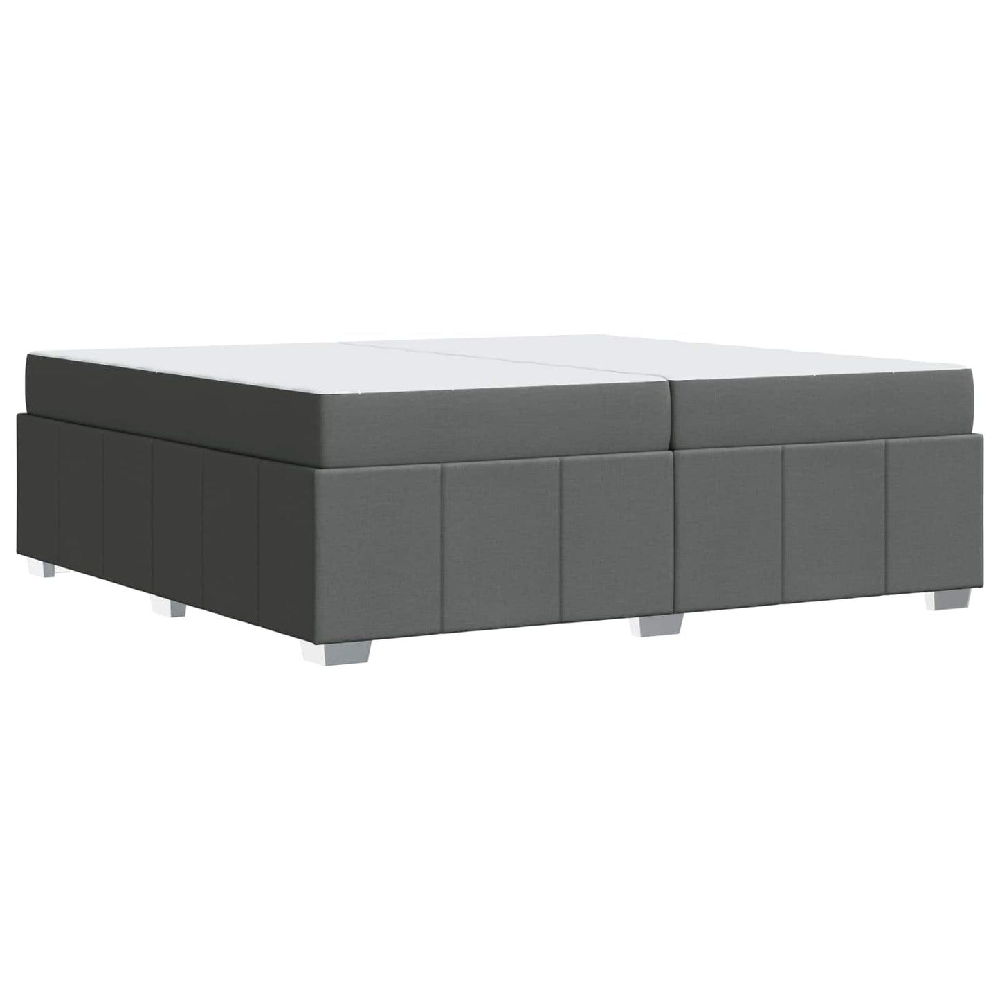 Bettrahmen mit Matratze Dunkelgrau 200 x 200 cm Stoff