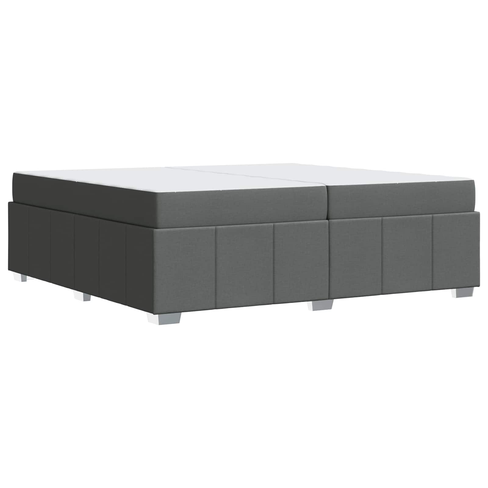 Bettrahmen mit Matratze Dunkelgrau 200 x 200 cm Stoff