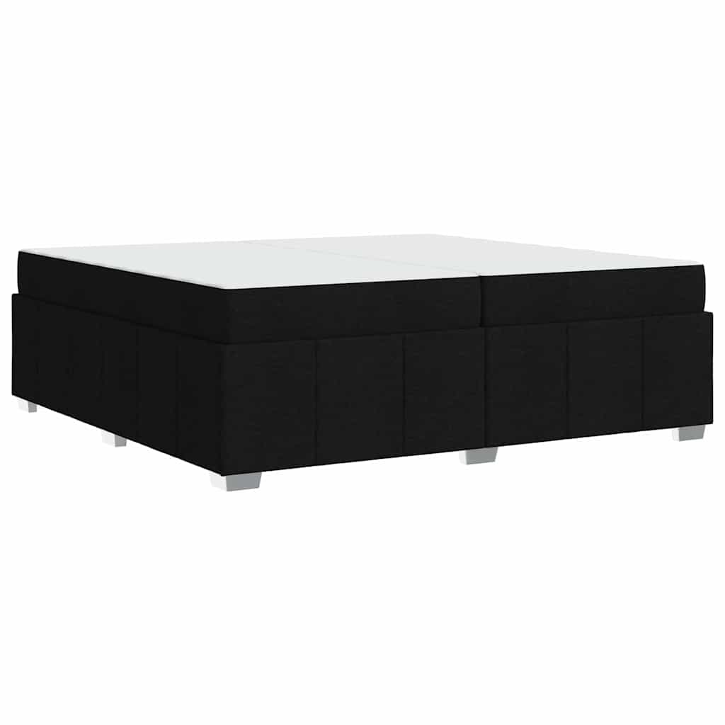 Bettgestell mit Matratze Schwarz 200 x 200 cm Stoff