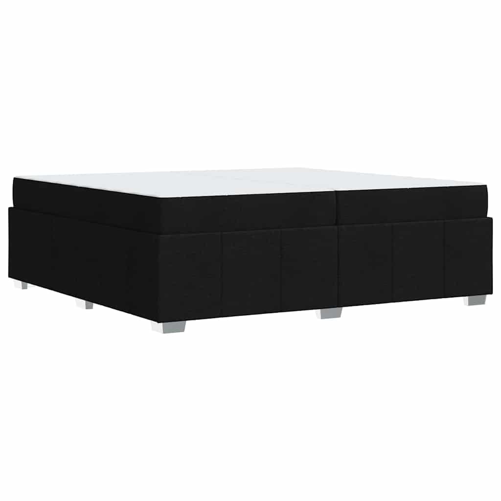Bettgestell mit Matratze Schwarz 200 x 200 cm Stoff