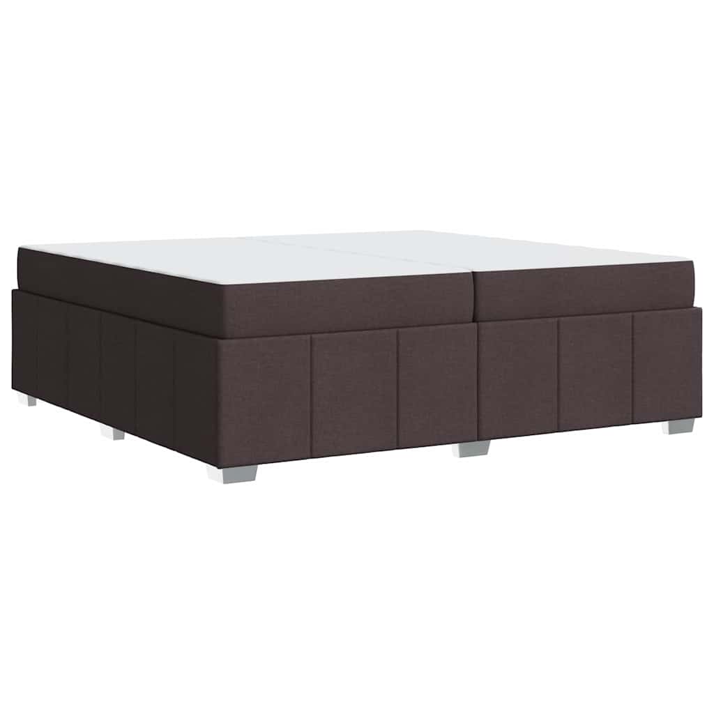 Bettgestell mit Matratze Dunkelbraun 200 x 200 cm Stoff