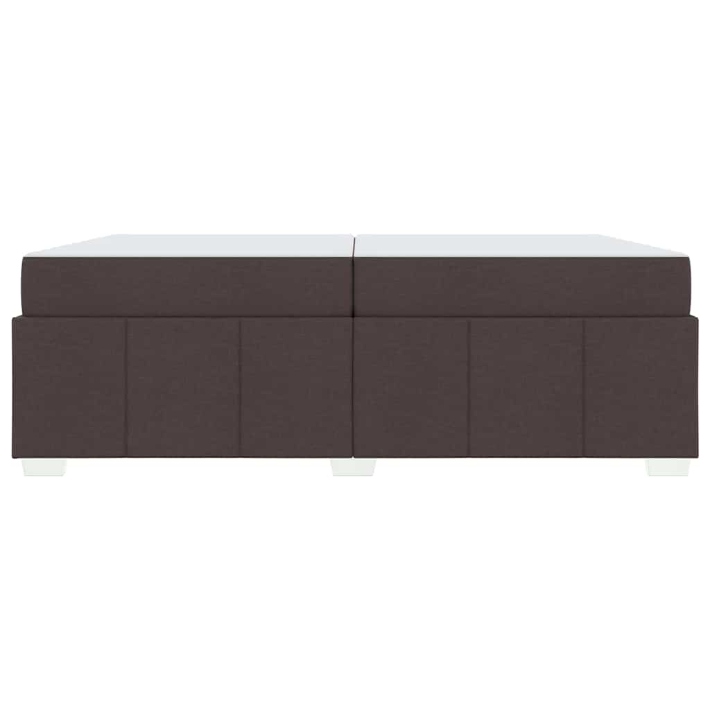 Bettgestell mit Matratze Dunkelbraun 200 x 200 cm Stoff