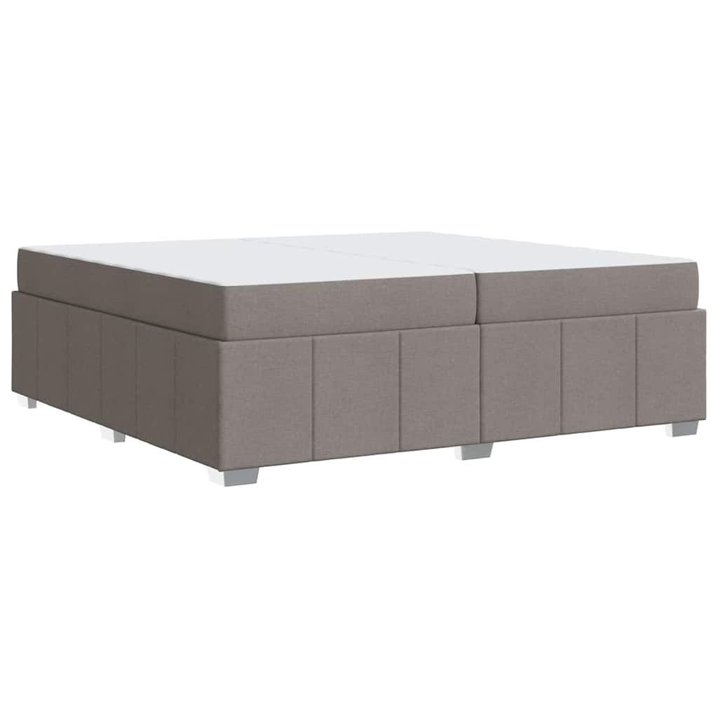 Bettgestell mit Matratze Taupe 200 x 200 cm Stoff