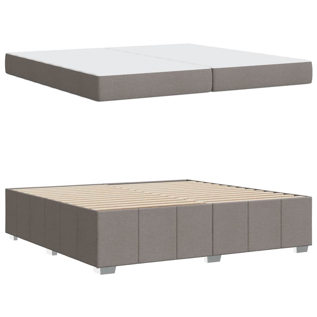 Bettgestell mit Matratze Taupe 200 x 200 cm Stoff