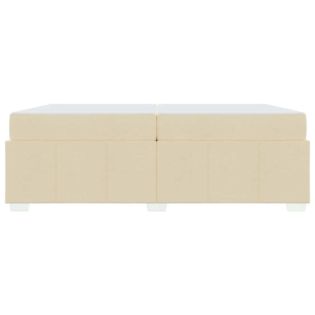 Bettgestell mit Matratze Creme 200 x 200 cm Stoff