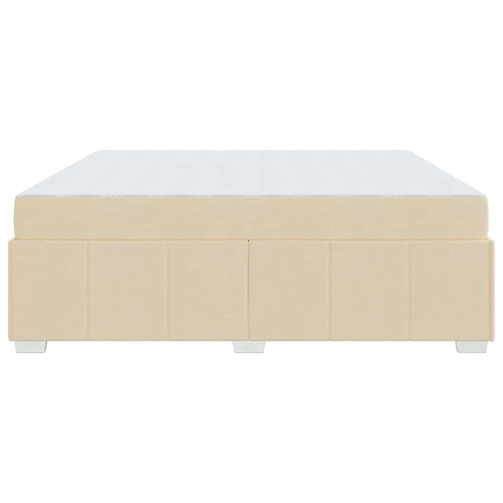 Bettgestell mit Matratze Creme 200 x 200 cm Stoff