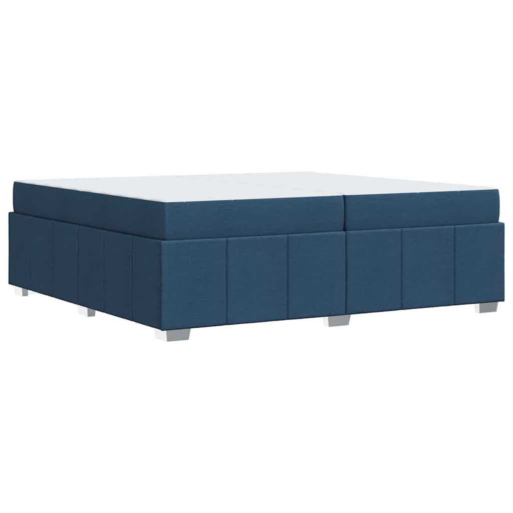 Bettgestell mit Matratze Blau 200 x 200 cm Stoff