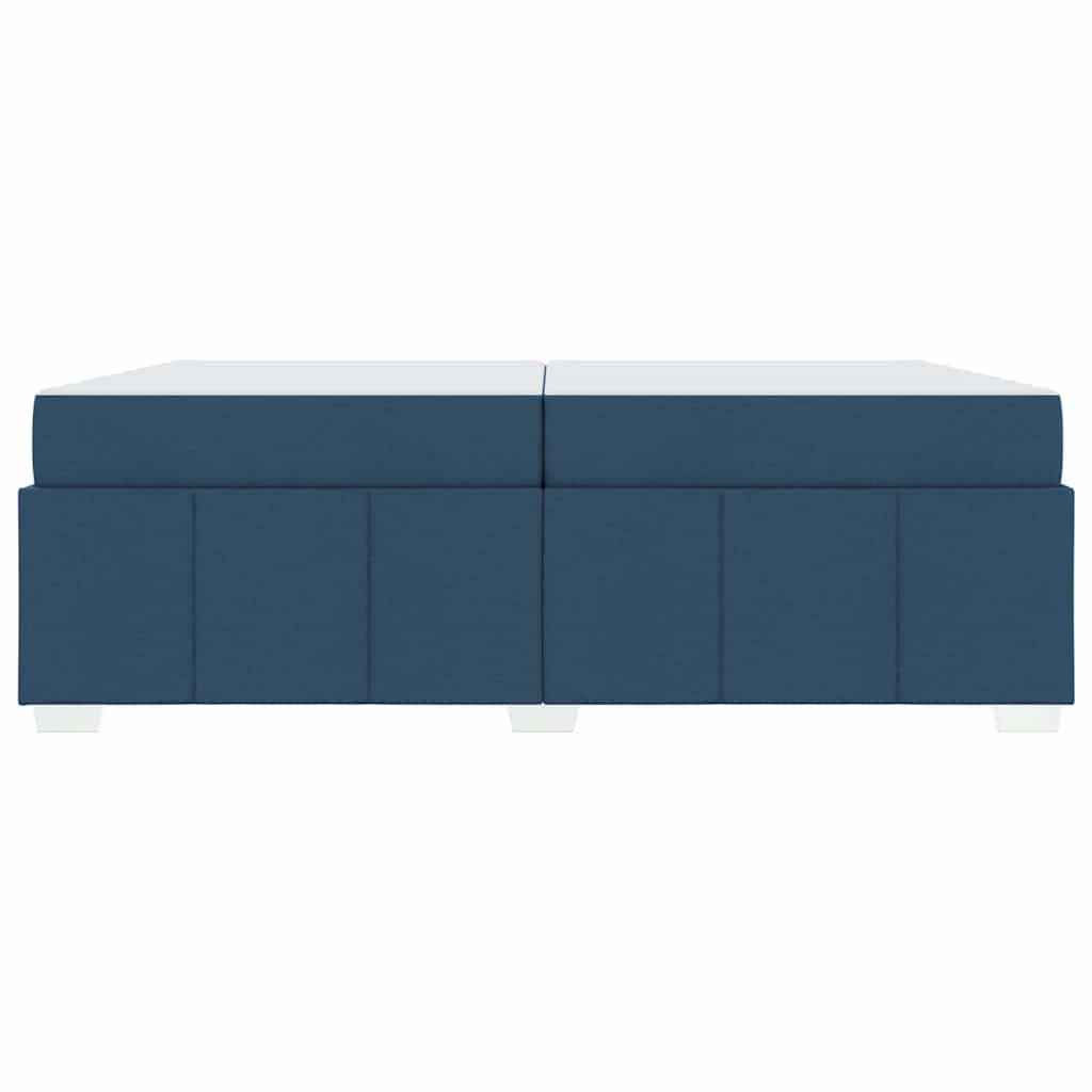 Bettgestell mit Matratze Blau 200 x 200 cm Stoff