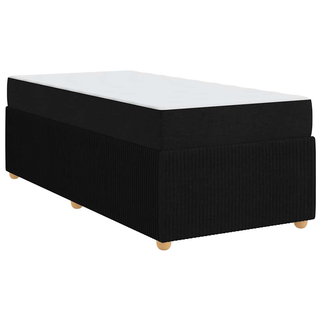 Bettgestell mit Matratze mit Matratze Schwarz 80 x 200 cm Stoff