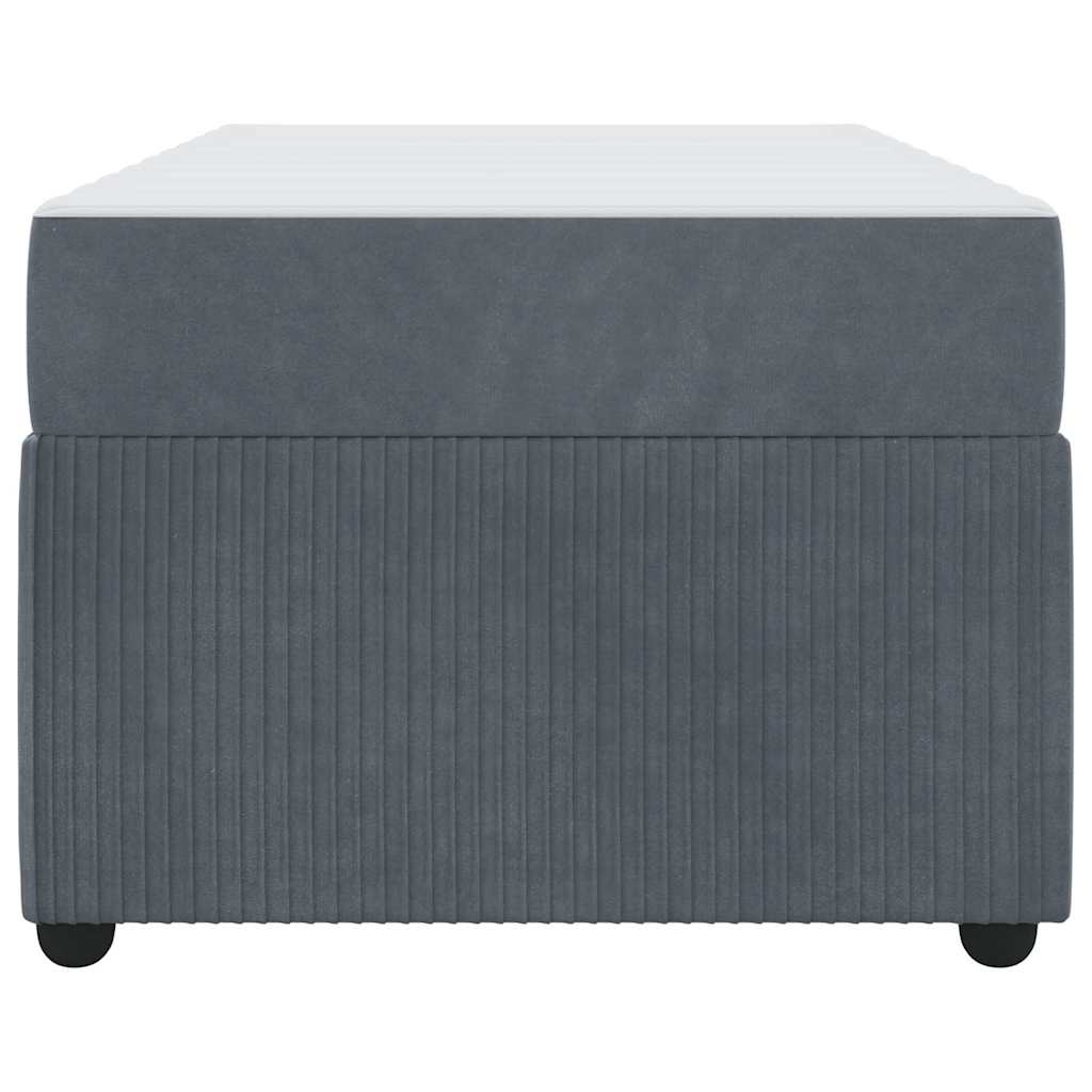 Bettgestell mit Matratze Dunkelgrau 80 x 200 cm Samt