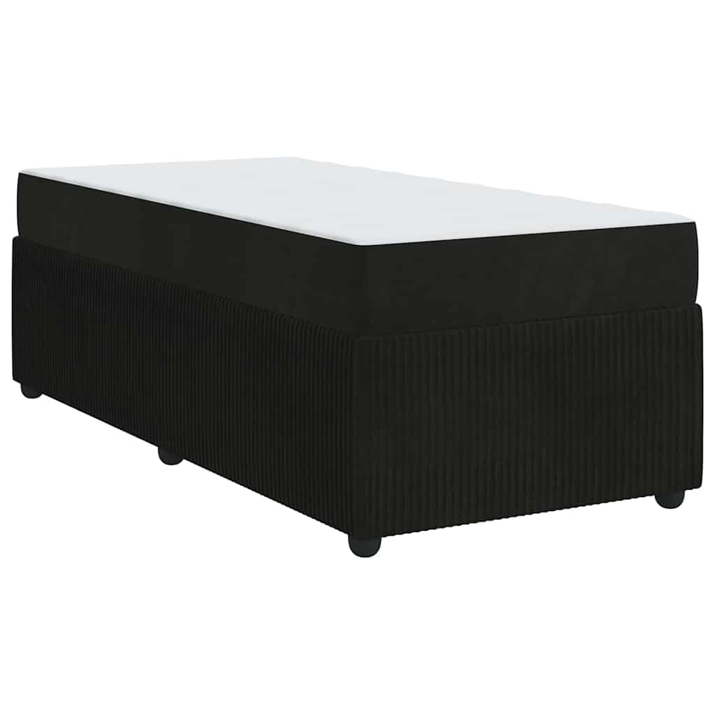 Bettgestell mit Matratze mit Matratze Schwarz 80 x 200 cm Samt