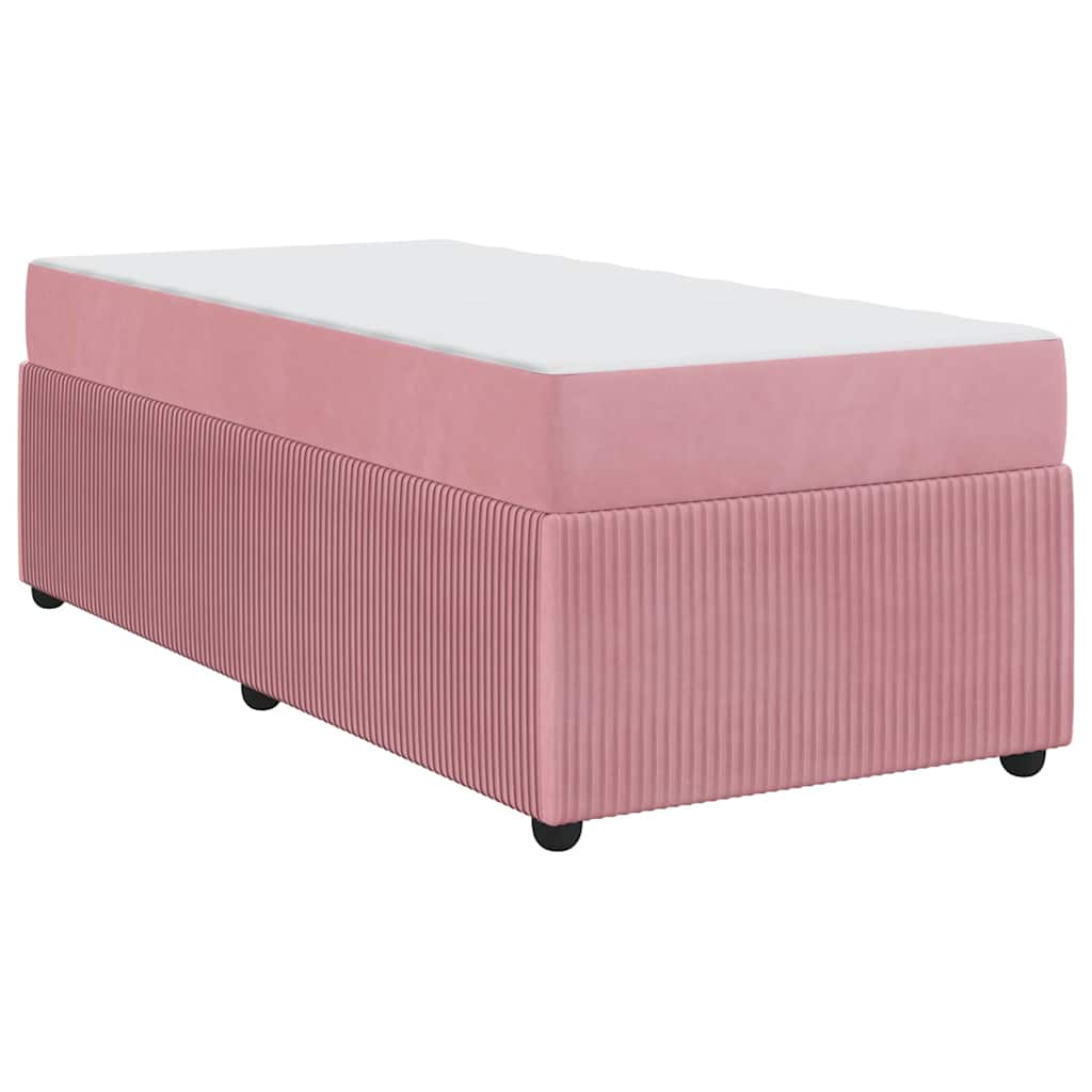 Bettgestell mit Matratze mit Matratze Rosa 80 x 200 cm Samt