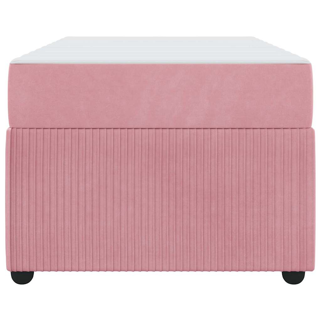 Bettgestell mit Matratze mit Matratze Rosa 90 x 190 cm Samt