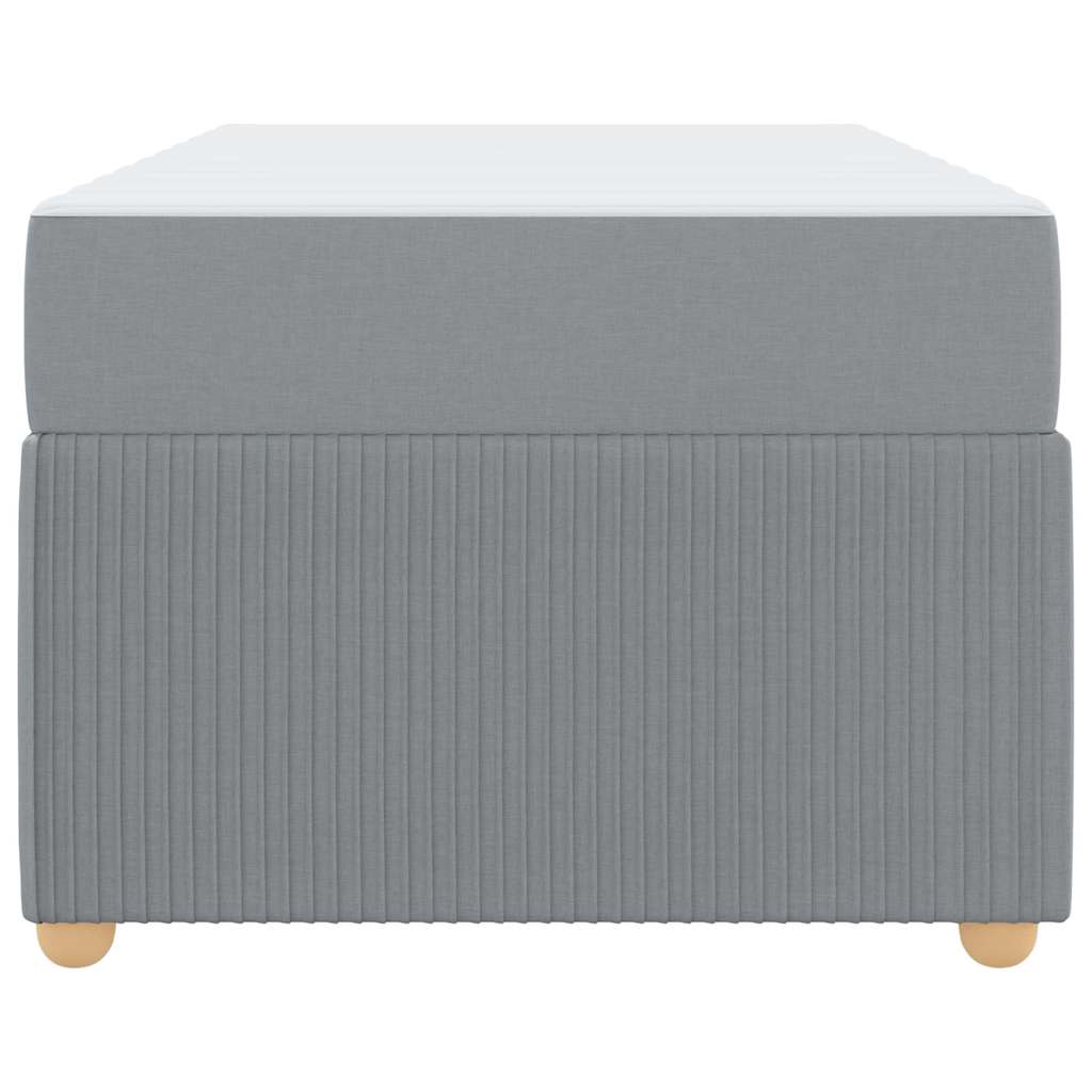 Bettgestell mit Matratze Hellgrau 90 x 200 cm Stoff