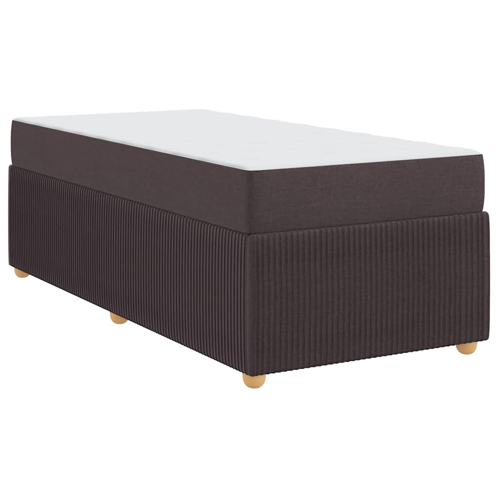 Bettgestell mit Matratze Dunkelbraun 90 x 200 cm Stoff