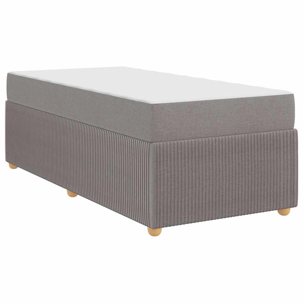 Bettgestell mit Matratze mit Matratze Taupe 90 x 200 cm Stoff