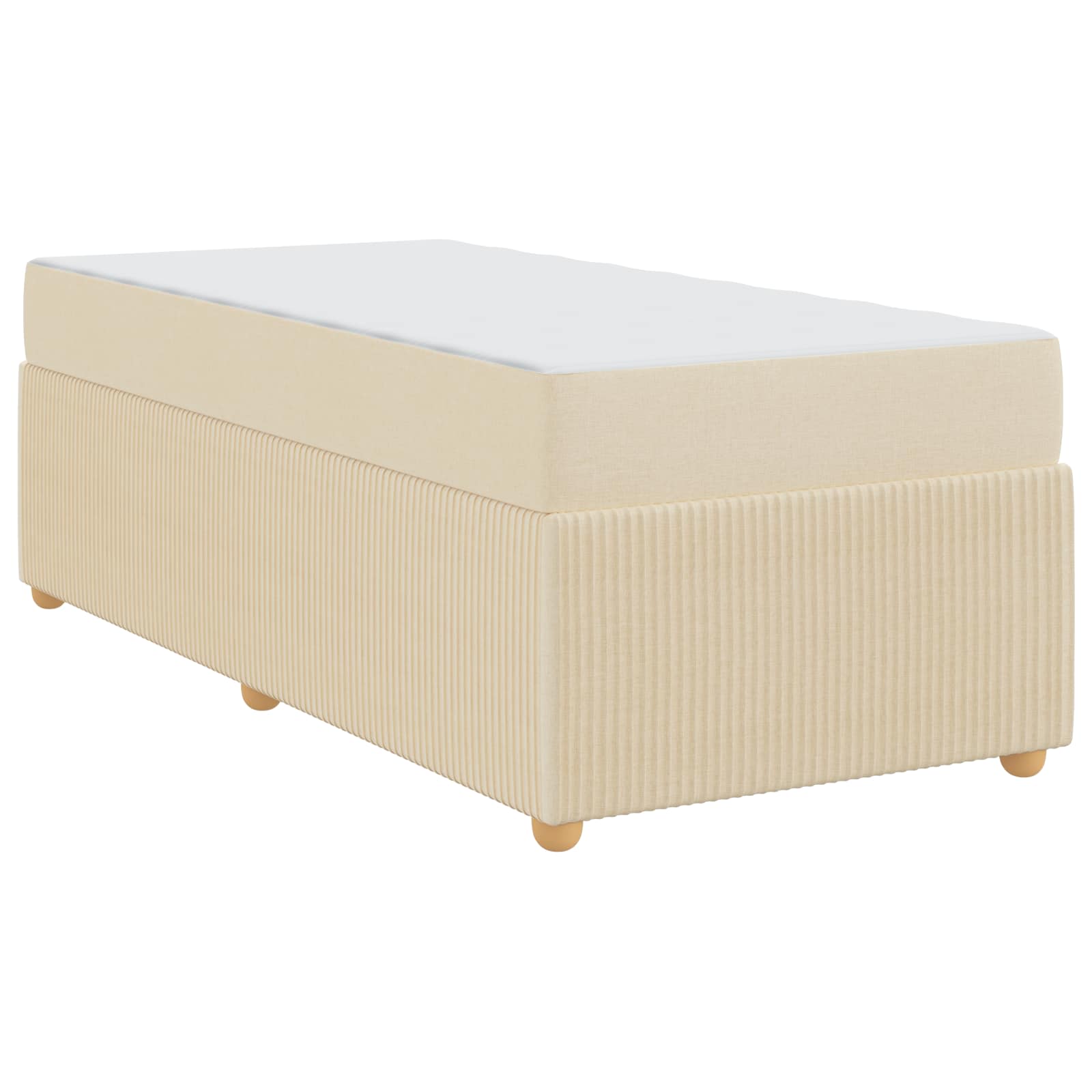 Bettrahmen mit Matratze Creme 90 x 200 cm Stoff