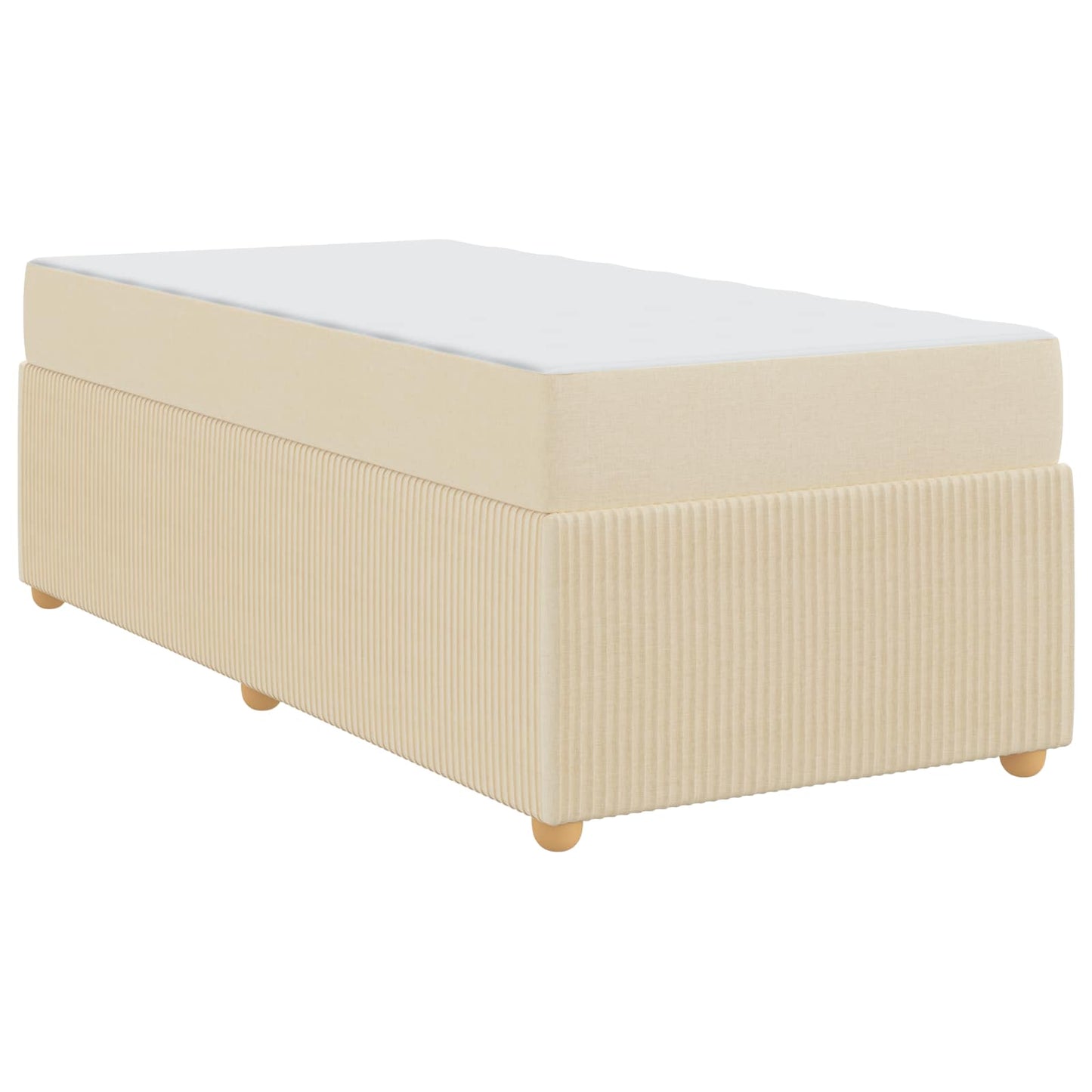Bettrahmen mit Matratze Creme 90 x 200 cm Stoff