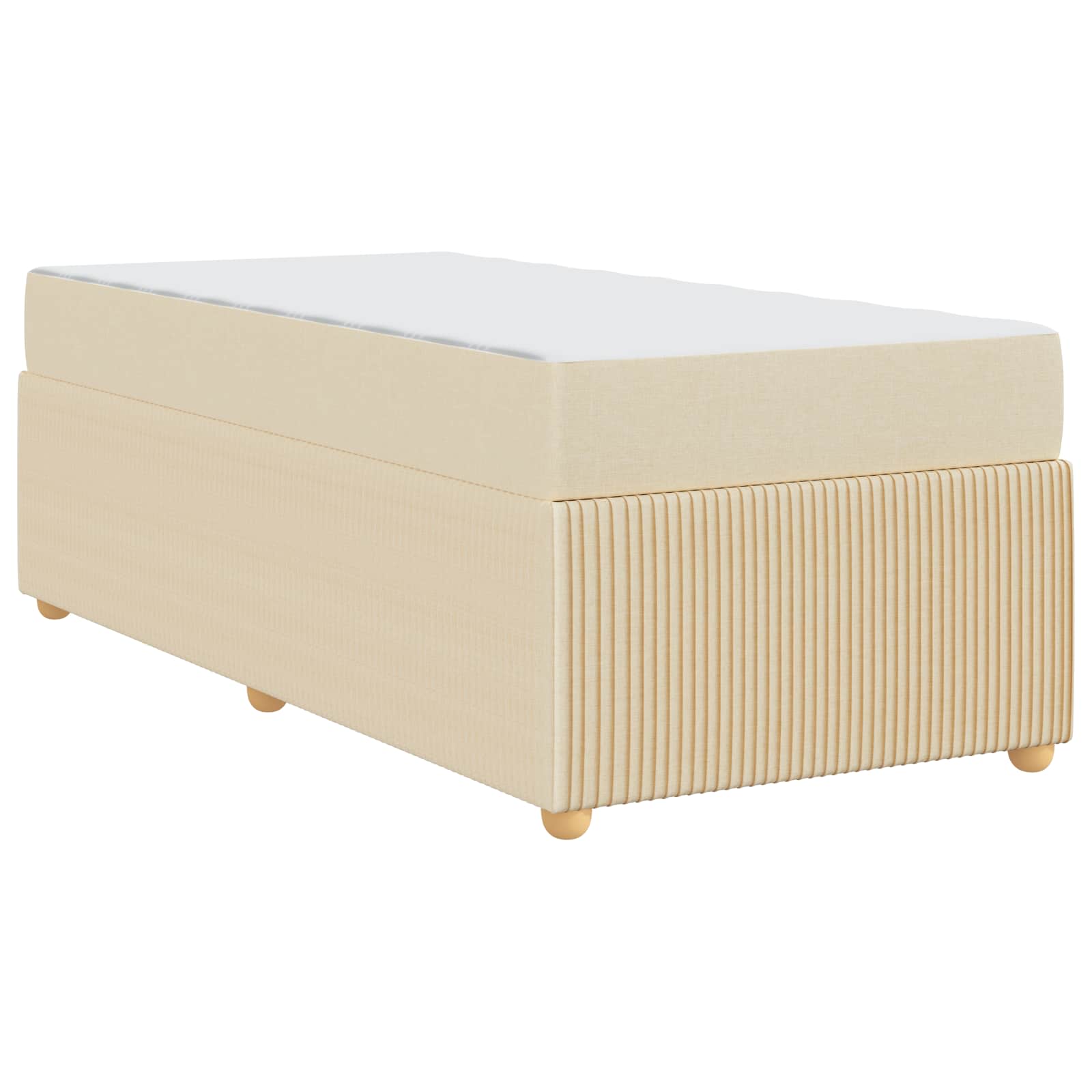 Bettrahmen mit Matratze Creme 90 x 200 cm Stoff