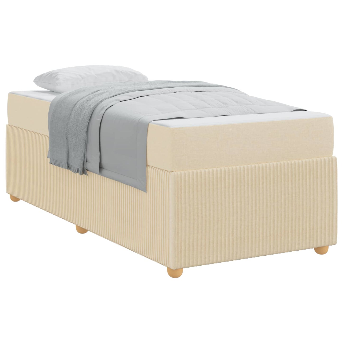 Bettrahmen mit Matratze Creme 90 x 200 cm Stoff