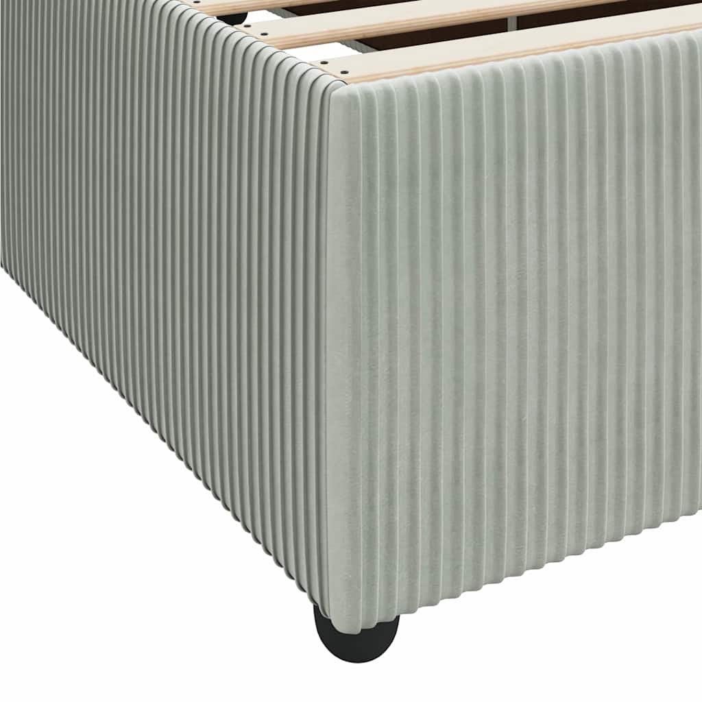 Bettgestell mit Matratze mit Matratze Hellgrau 90 x 200 cm Samt