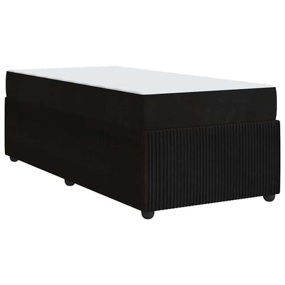 Bettrahmen mit Matratze Schwarz 90 x 200 cm Stoff
